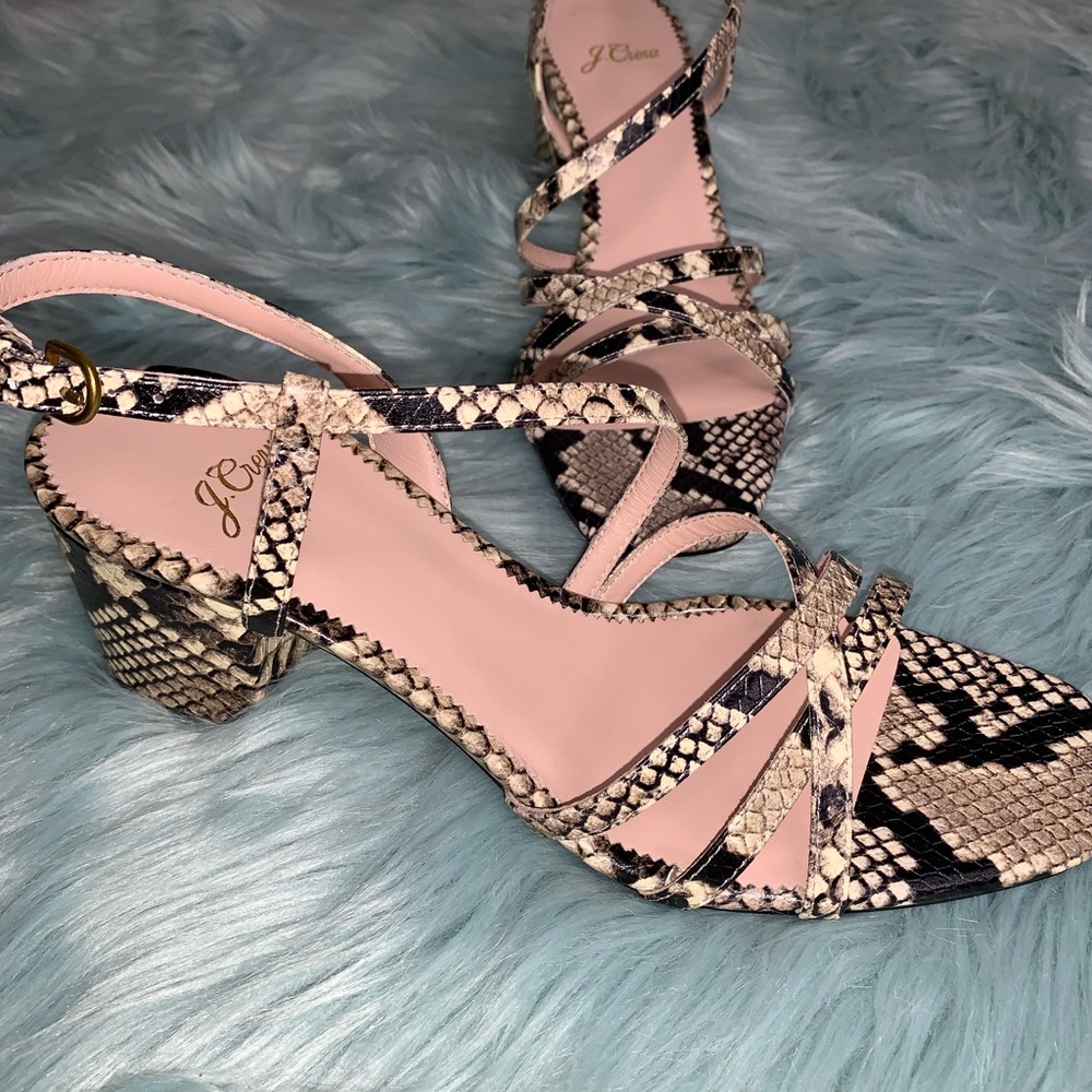 J. CREW Odette strappy sandals snake skins